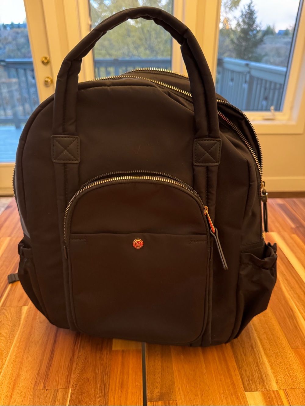 Naturalizer Black Backpack | Laptop Compartment & Gold-Tone Details